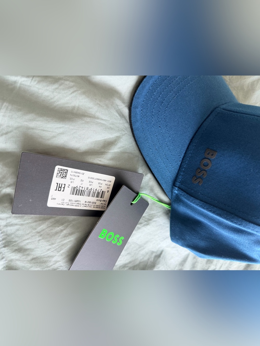 Boss Blue Baseball Cap with Subtle Black Logo